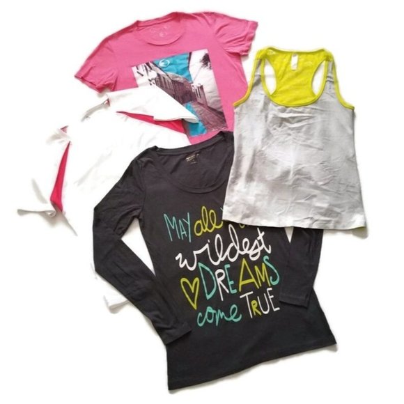 Set of 4 Women's Assorted LS, SS Shirts & Tank Top In Small Medium Large Sizes - Picture 2 of 14